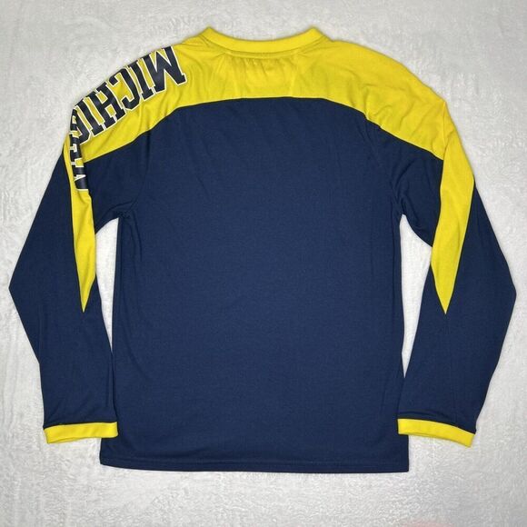 Adidas Michigan Wolverines Shirt Men’s Small Blue Yellow Pullover - Picture 7 of 9